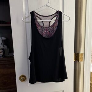 Material Girl Black and Multicolor Women's Tank Top Size M EUC